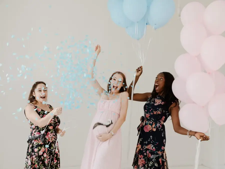 Animation gender reveal party et annonce de grossesse