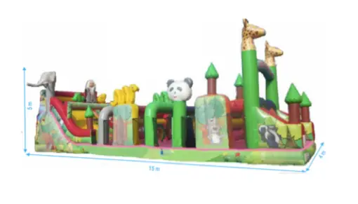 Location parcours gonflable "zoo"